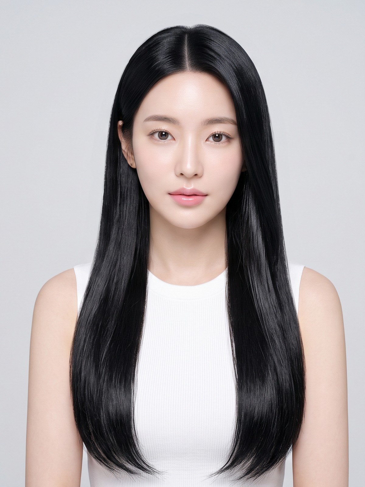 집에서 모발을 매만지는 모습
